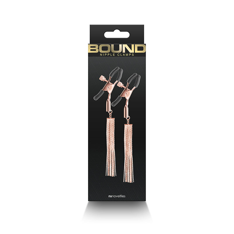 Bound Nipple Clamps - D2 -  -  Nipple Clamps - Set of 2 packaging featuring adjustable clamps with silicone tips.