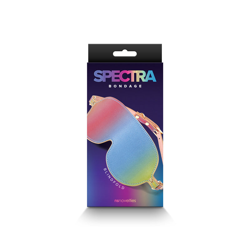Spectra Bondage Blindfold - Rainbow - Rainbow Eye Restraint packaging featuring a colorful design.