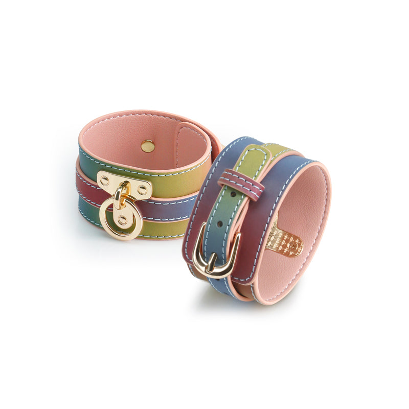 Spectra Bondage Ankle Cuffs - Rainbow - Rainbow Restraints, colorful and stylish restraints for BDSM play.