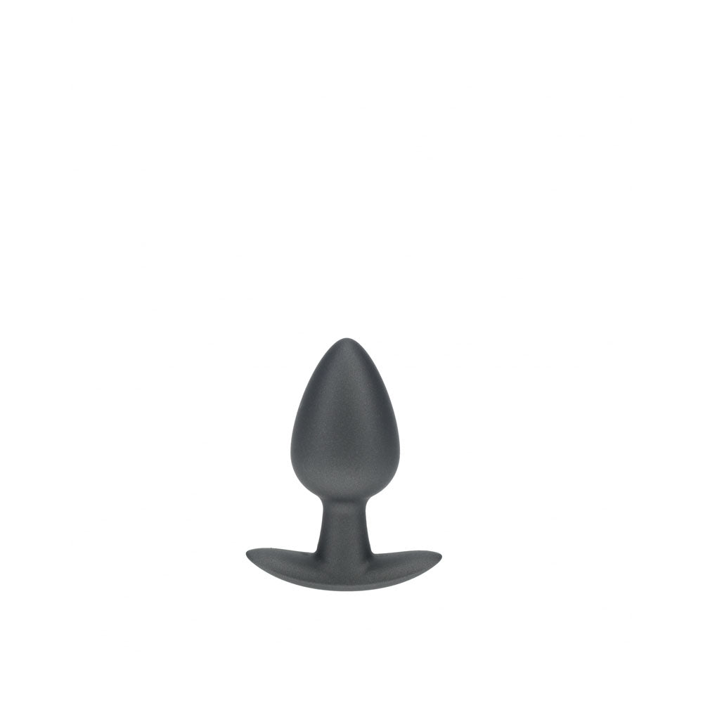 OUCH! Anal Plug - Medium - Gun Metal - Gun Metal Grey 7.9 cm Medium Butt Plug displayed on a white background.
