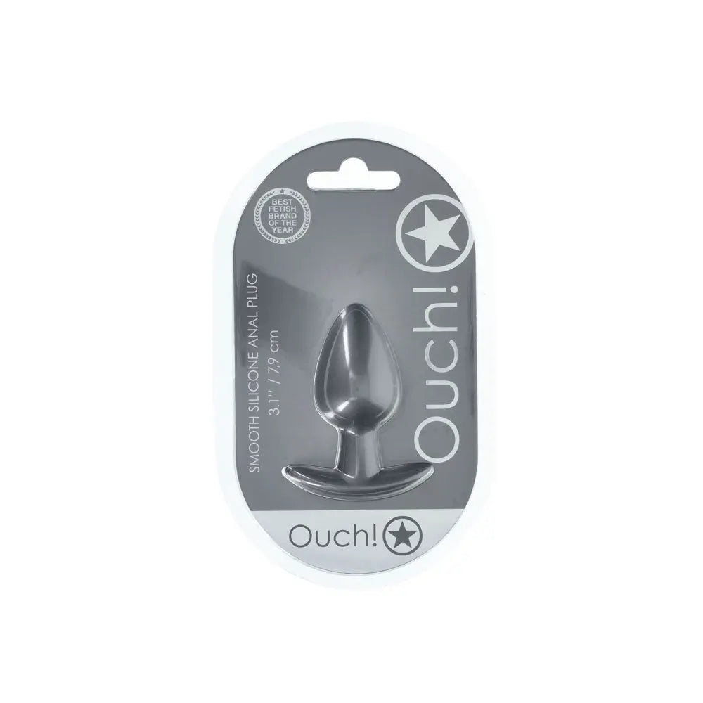 OUCH! Anal Plug - Medium - Gun Metal - Gun Metal Grey 7.9 cm Medium Butt Plug Shots Toys Discreet Intimate Essentials.