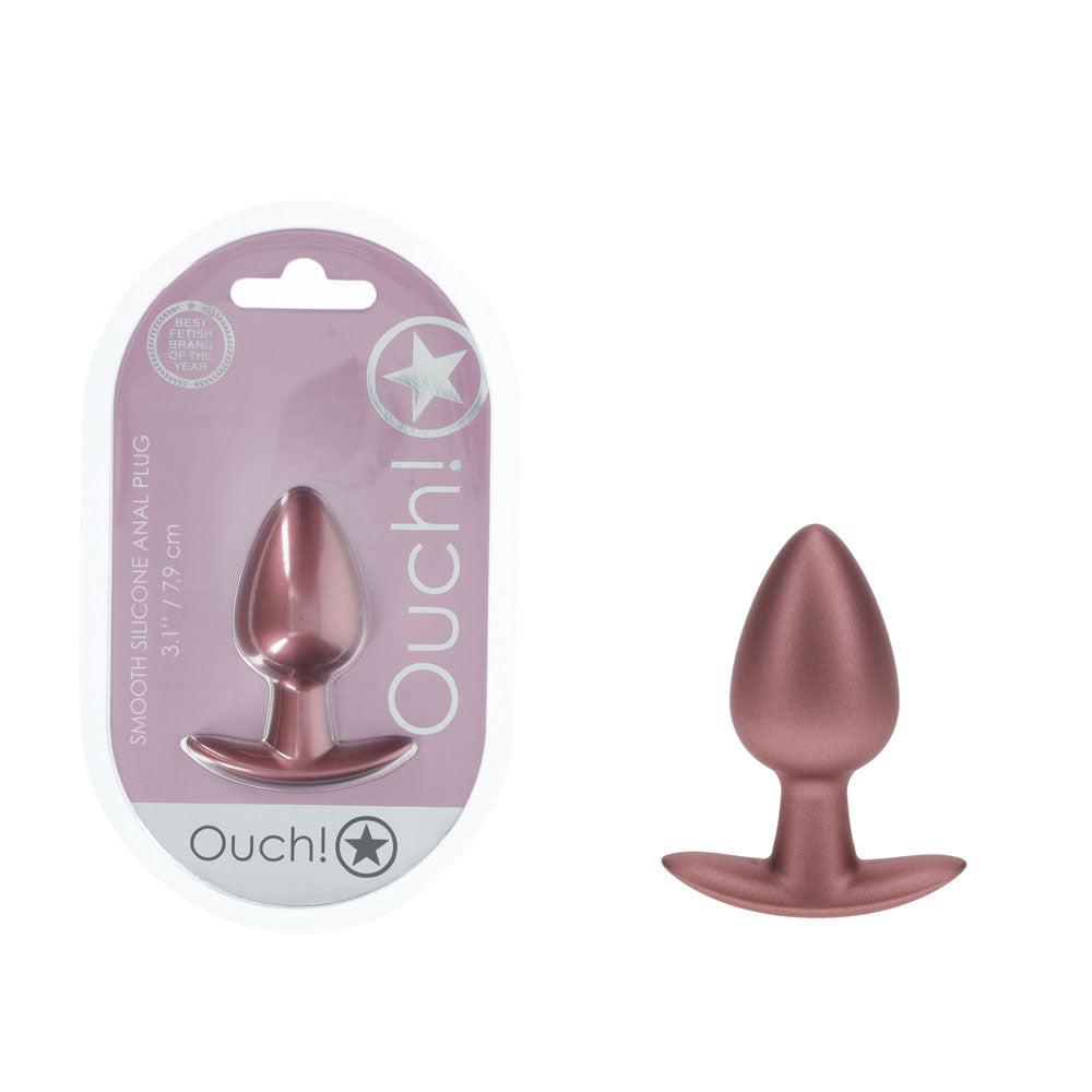 OUCH! Anal Plug - Medium - 7.9 cm Medium Butt Plug in smooth silicone with metallic finish.