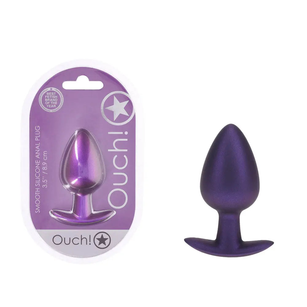 OUCH! Anal Plug - Large - Metallic  - Metallic  8.9 cm Large Butt Plug Shots Toys Discreet Intimate Essentials.