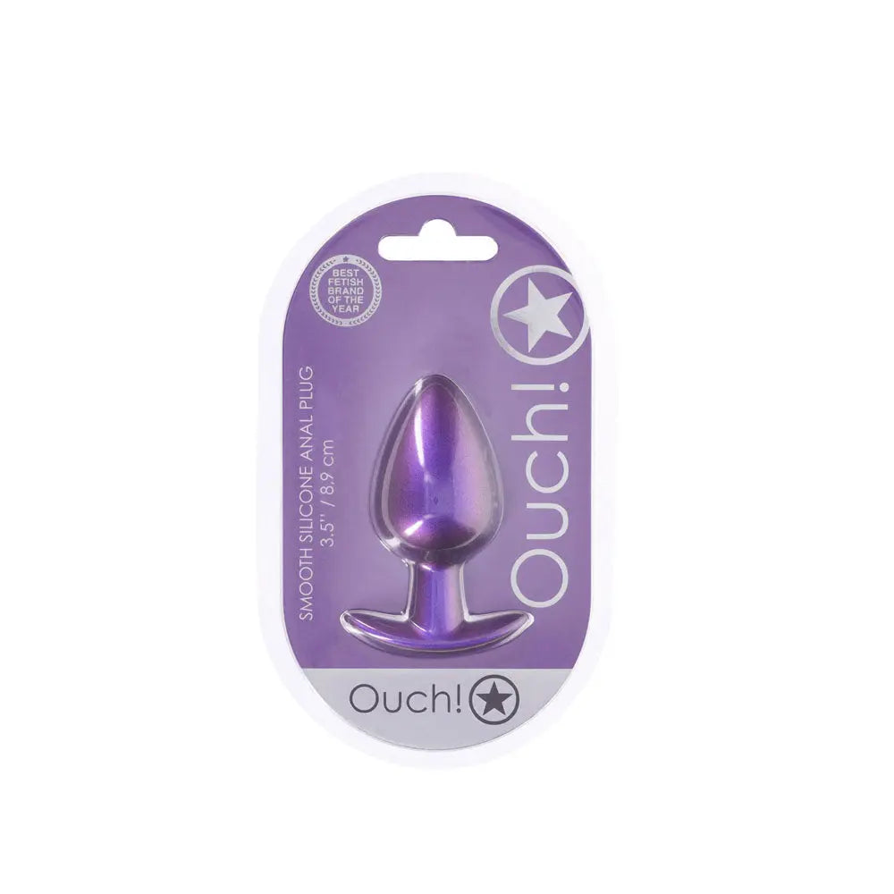 OUCH! Anal Plug - Large - Metallic  - Metallic  8.9 cm Large Butt Plug Shots Toys Discreet Intimate Essentials.