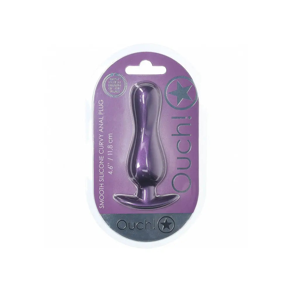 OUCH! Curvy Anal Plug - Metallic  - Metallic  11.7 cm Butt Plug Shots Toys Discreet Intimate Essentials.