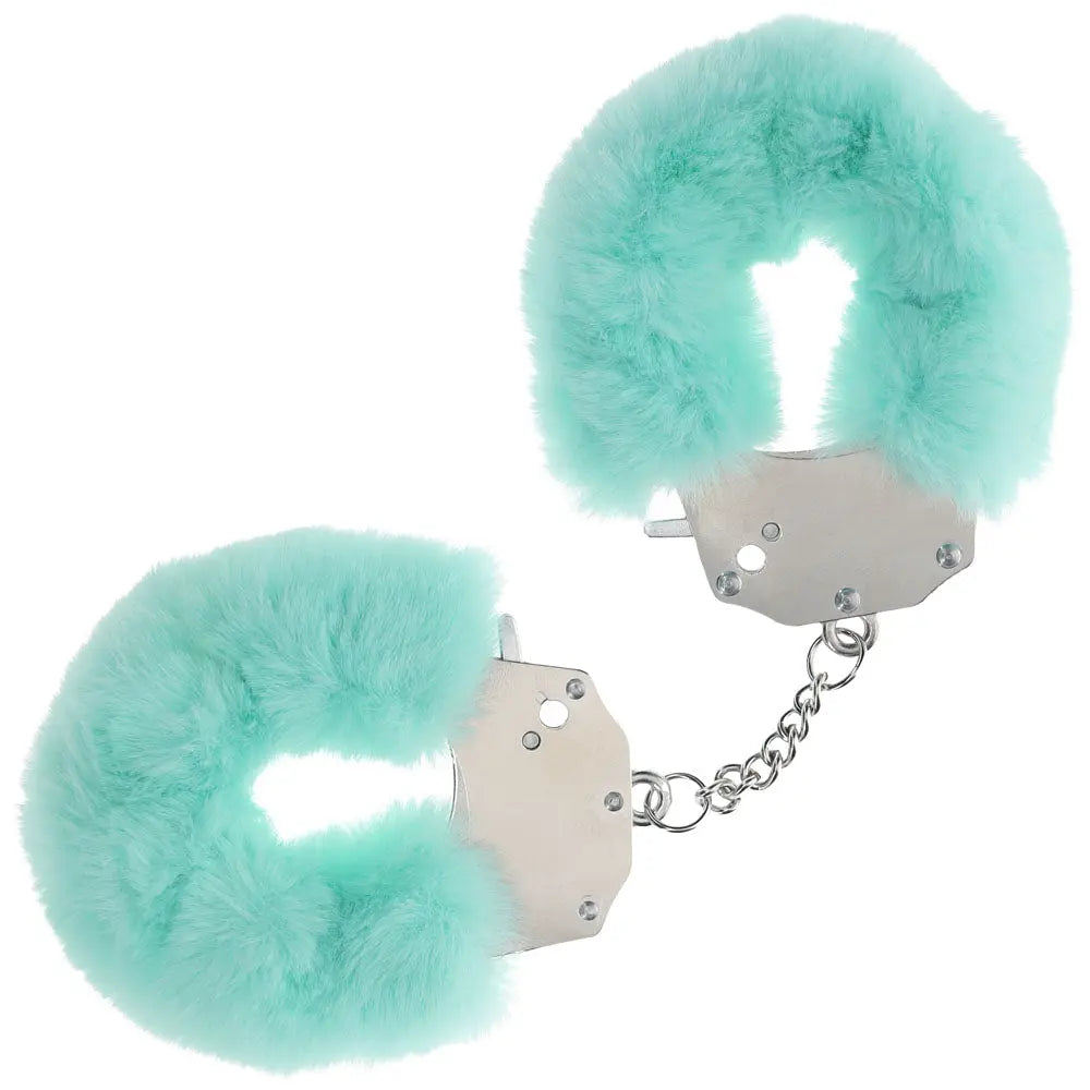 OUCH! Heavy-Duty Fluffy Cuffs - Powder  - Powder  Fluffy Restraints Shots Toys Discreet Intimate Essentials.