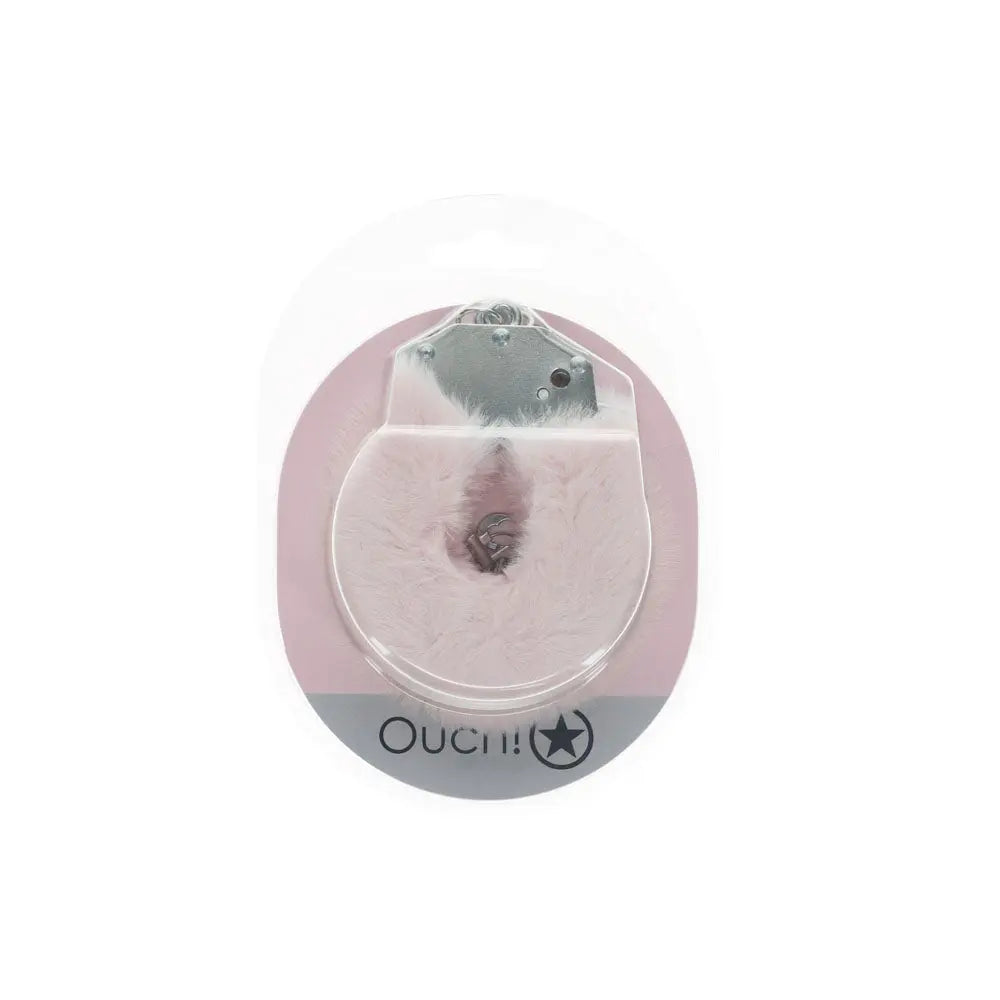 OUCH! Heavy-Duty Fluffy Cuffs - Powder  - Powder  Fluffy Restraints Shots Toys Discreet Intimate Essentials.