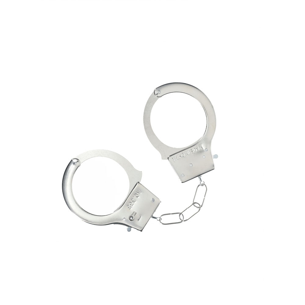 OUCH! Classic Metal Cuffs - Silver - Metal Restraints for playful intimate moments and thrilling bedroom adventures.