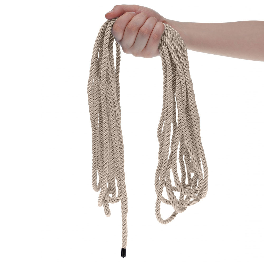 OUCH! Bondage Rope - 10 M - Gold - Gold Nylon Bondage Rope - 10 metre Length held in hand, perfect for intimate play.