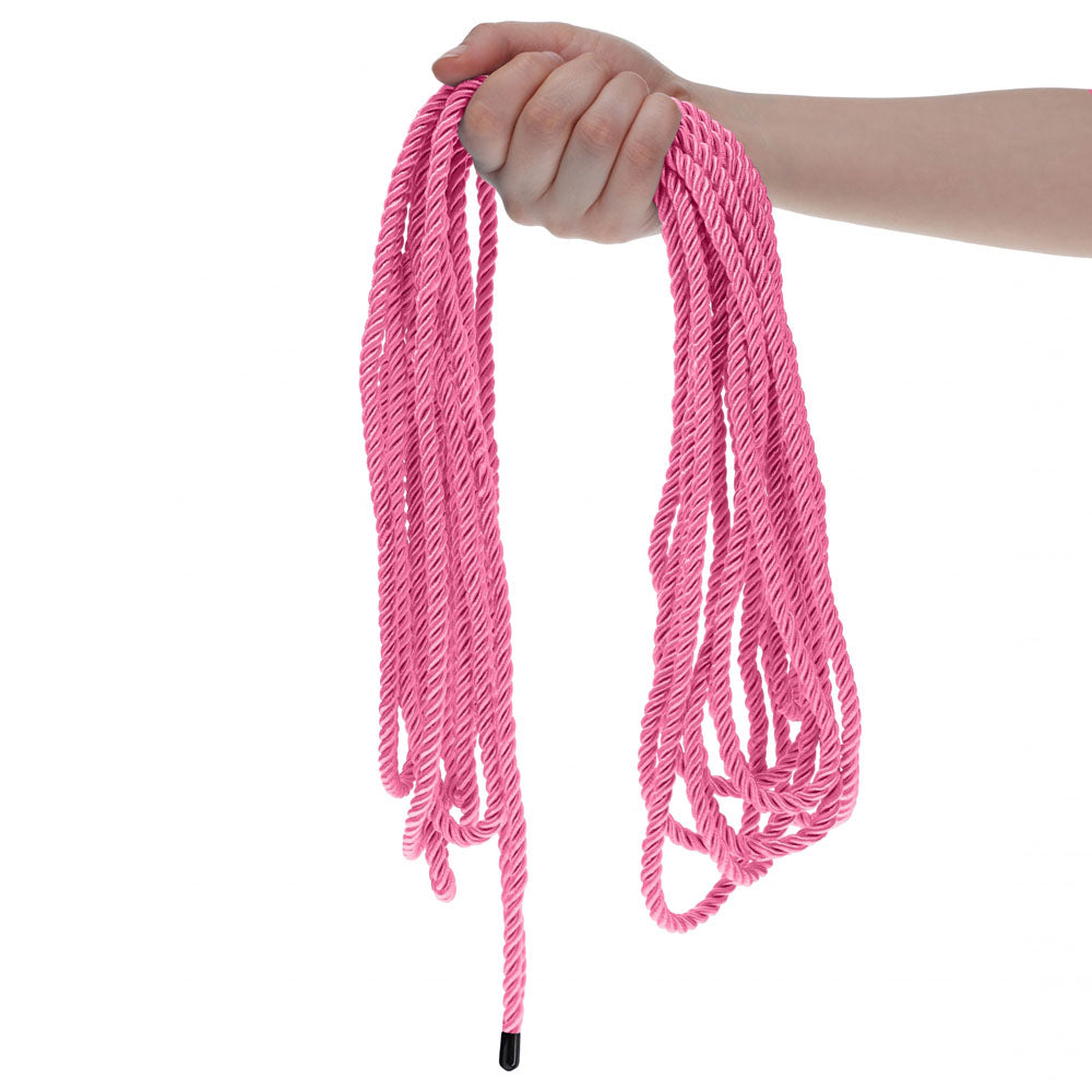 OUCH! Bondage Rope - 10 M -  -  Nylon Bondage Rope - 10 metre Length held in a hand, perfect for intimate essentials.