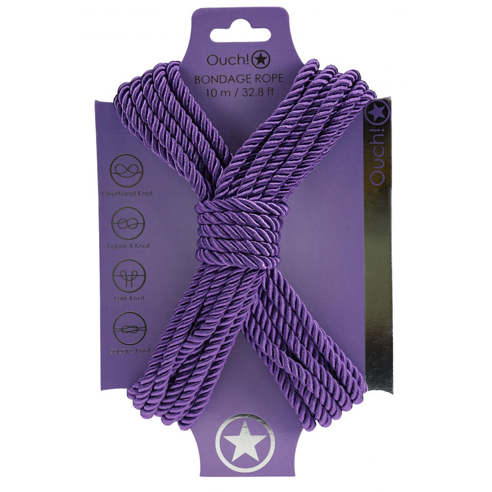 OUCH! Bondage Rope - 10 M -  -  Nylon Bondage Rope - 10 metre Length displayed on packaging.