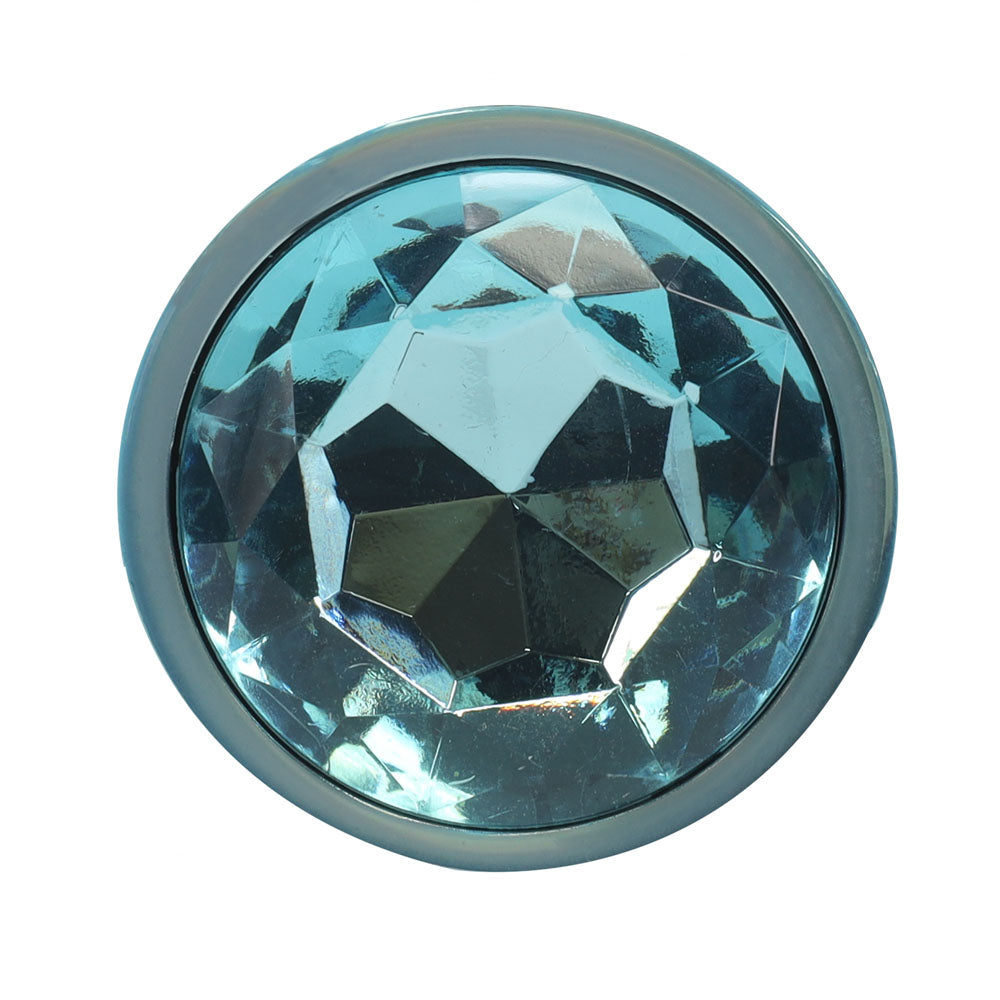 OUCH! Paris Collection - Metal Anal Plug Set -  - Metallic  Butt Plugs with Gem Bases - Set of 3 Sizes - Gem detail.