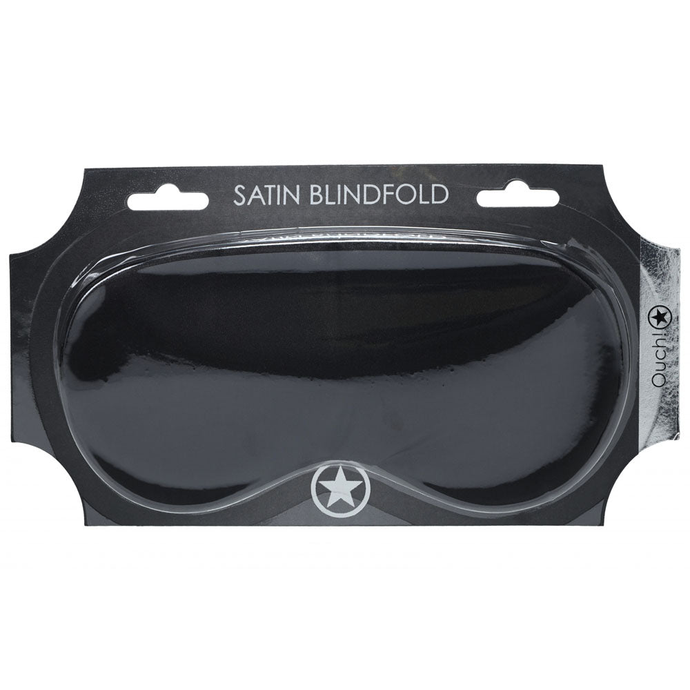OUCH! Satin Mask -  -  Eye Mask presented in sleek black satin blindfold packaging, ideal for intimate essentials.
