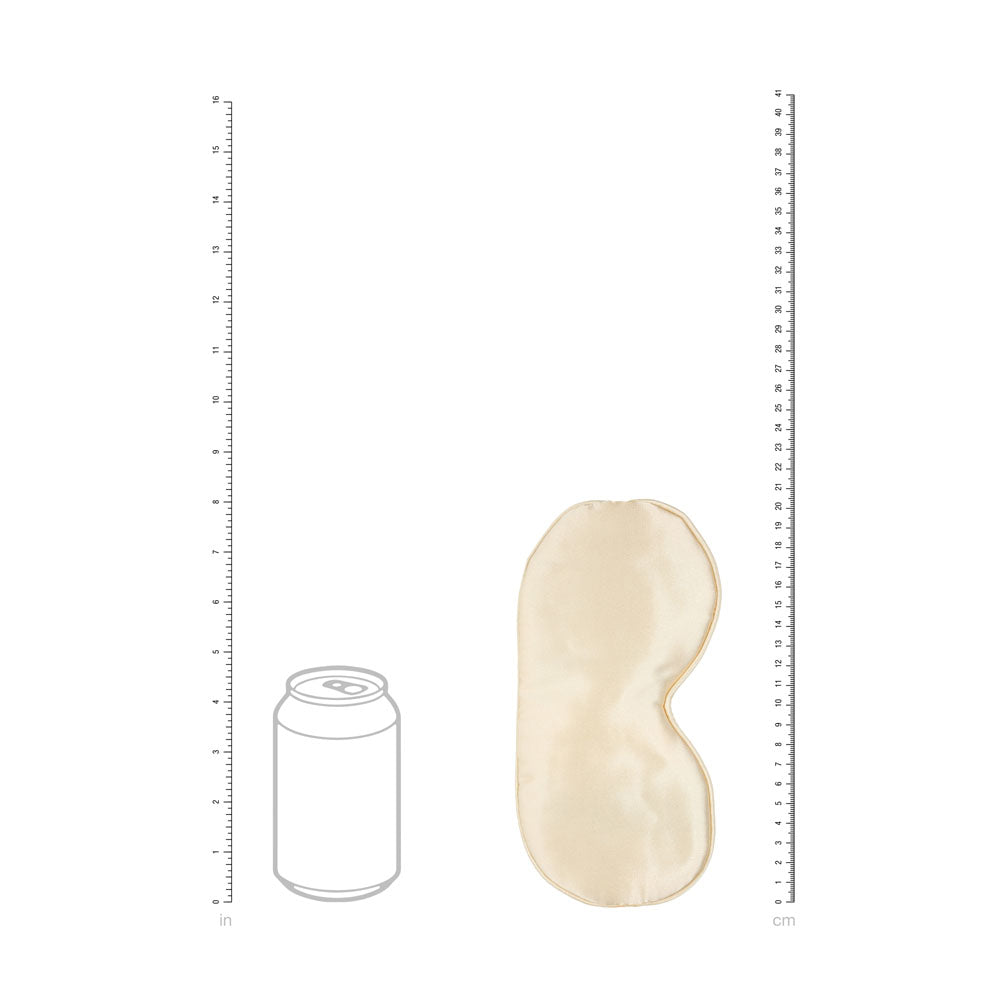 OUCH! Satin Mask - Gold - Gold Eye Mask next to a can for size reference, highlighting its luxurious design.
