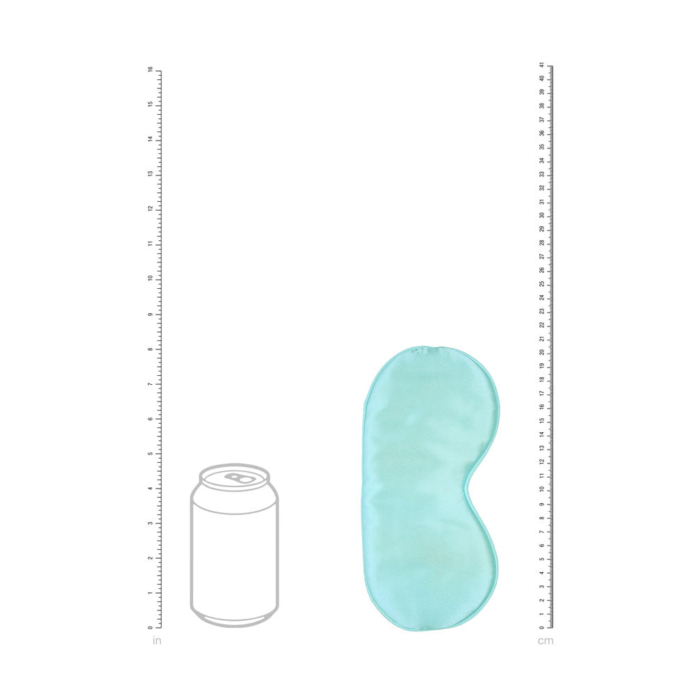 OUCH! Satin Mask - Powder  - Powder  Eye Mask in soft texture shown beside a can for scale, ideal for intimate exploration.