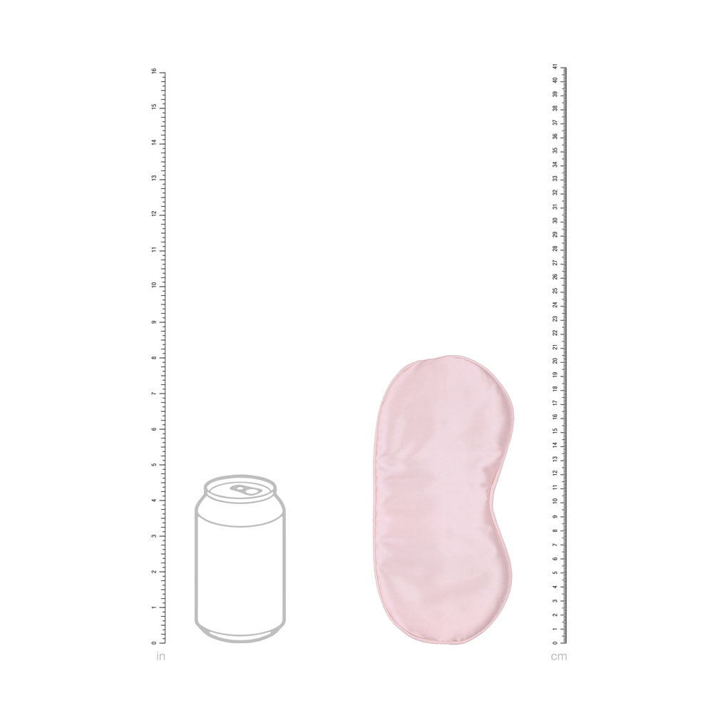 OUCH! Satin Mask - Powder - Powder Eye Mask shown next to a can for size reference, smooth satin fabric.