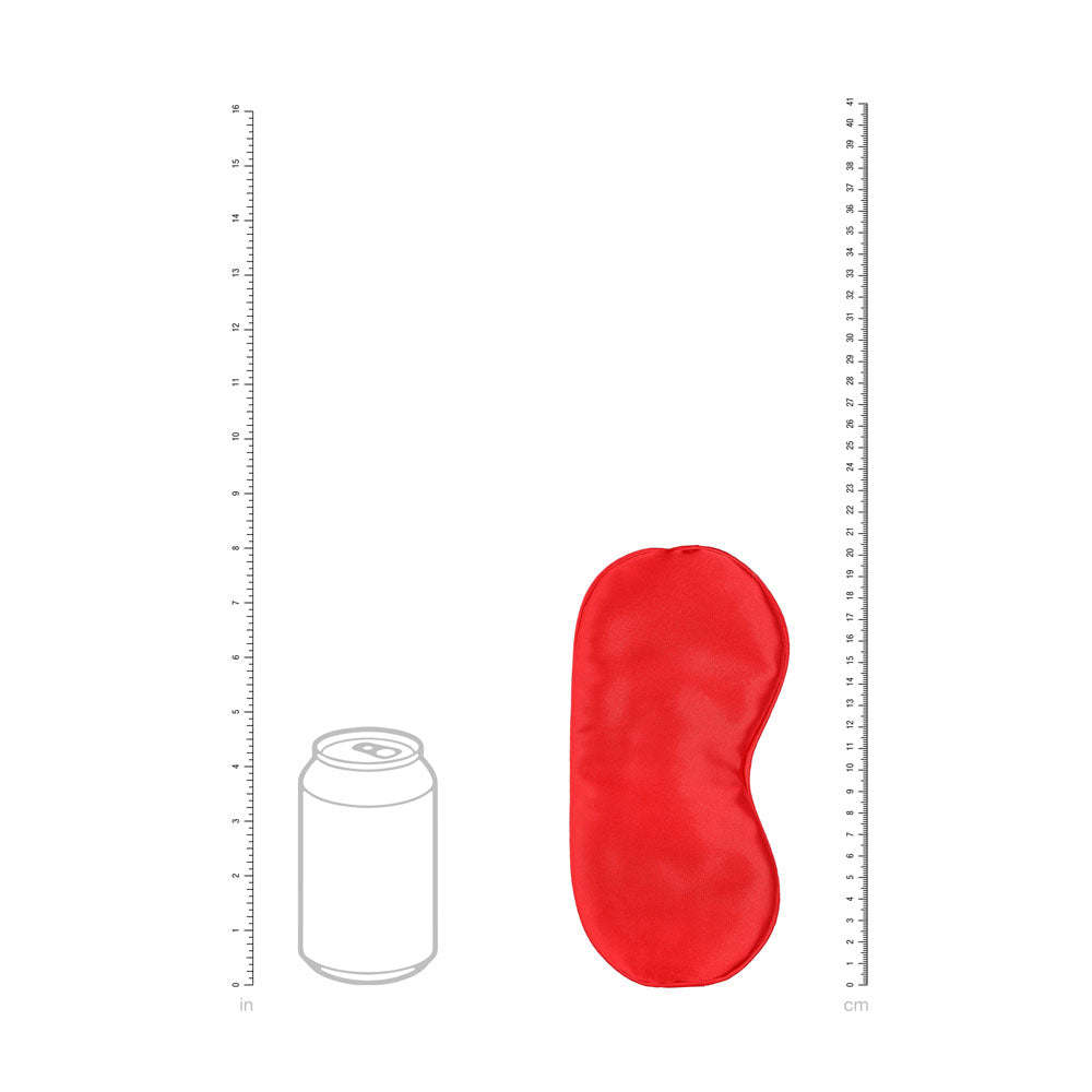 OUCH! Satin Mask -  -  Eye Mask displayed next to a can for size comparison, showcasing its smooth luxurious fabric.