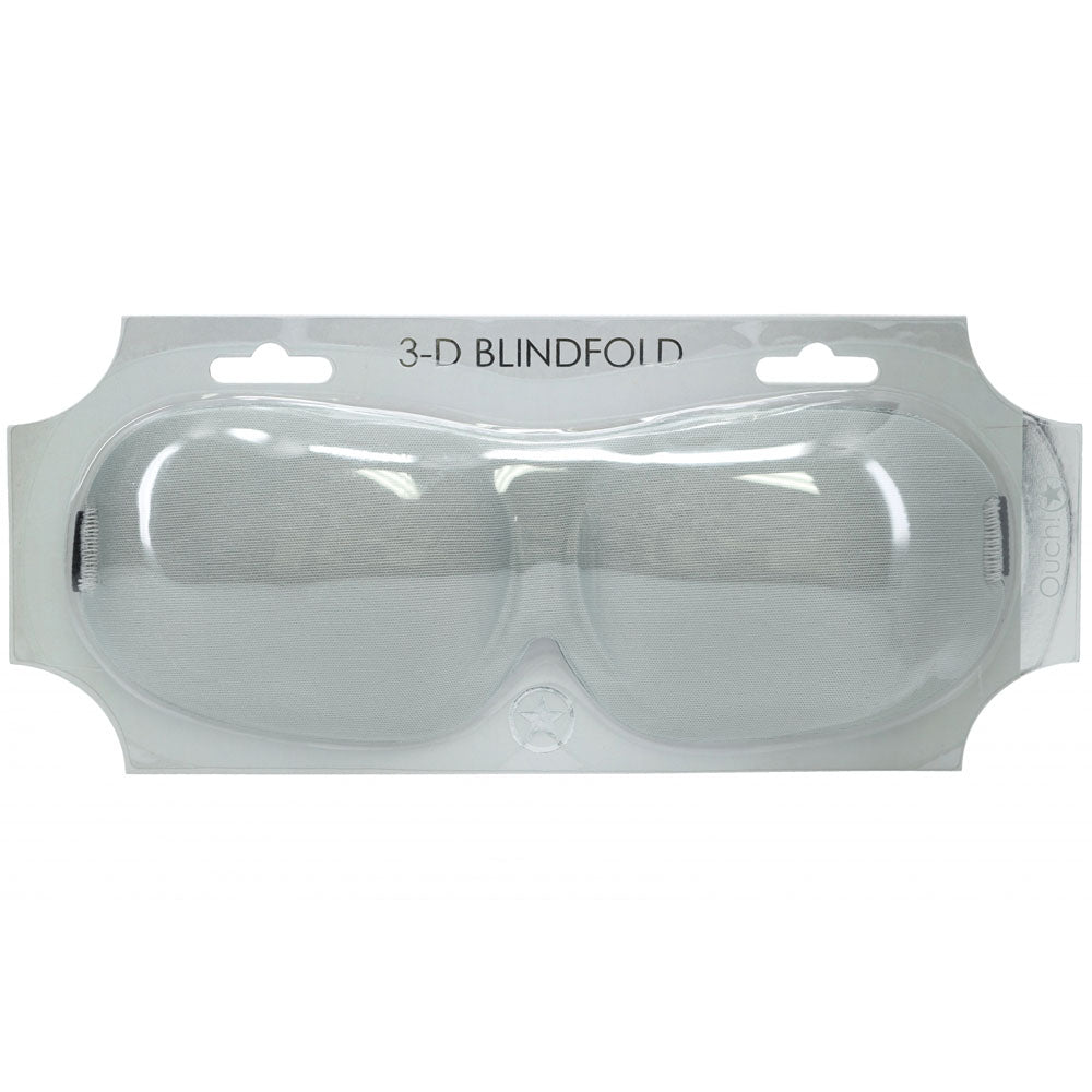 OUCH! 3D Mask - Silver - Silver Eye Mask, a 3D blindfold designed for comfort and sensory play.