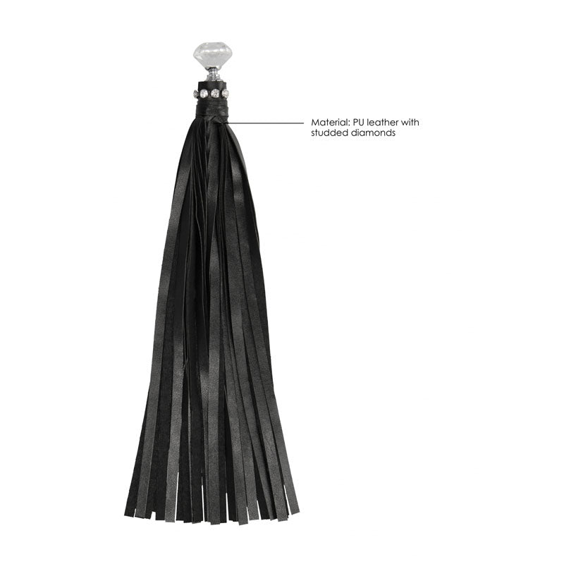 OUCH! Diamond Studded Whip - Whip made of PU leather with studded diamonds, ideal for BDSM enthusiasts.