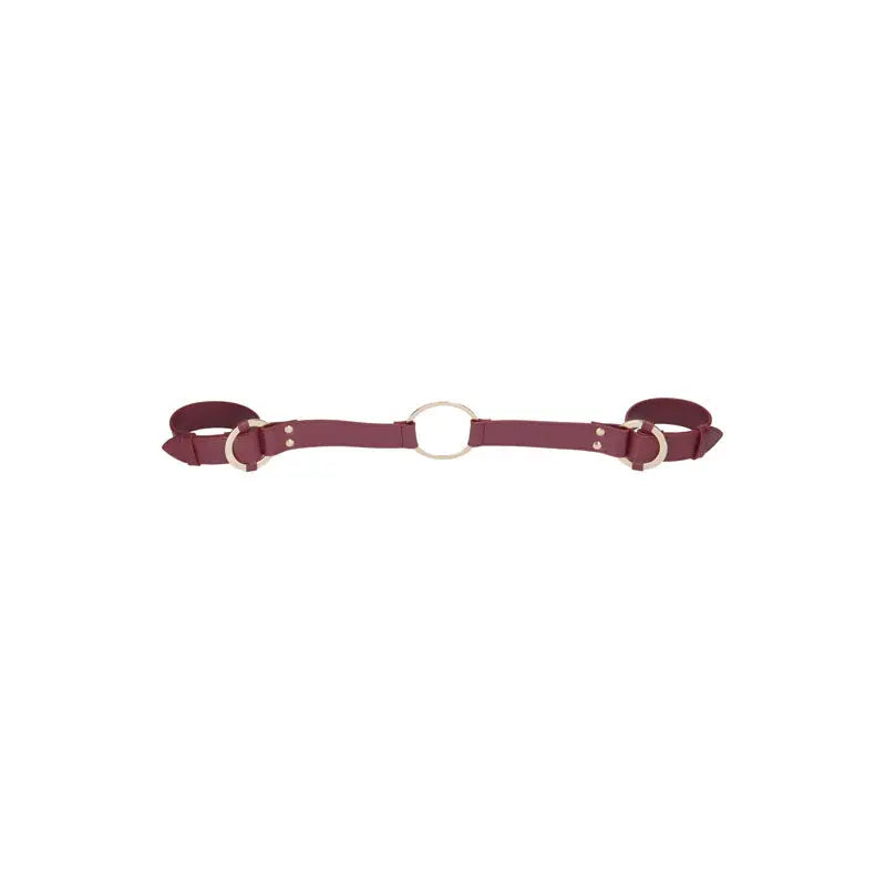 OUCH! Halo - Handcuff With Connector - Burgundy Restraint Shots Toys Discreet Intimate Essentials.