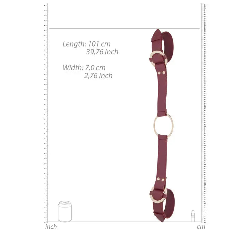 OUCH! Halo - Handcuff With Connector - Burgundy Restraint Shots Toys Discreet Intimate Essentials.