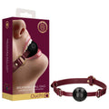 OUCH! Halo - Breathable Ball Gag - Burgundy Mouth Restraint with luxurious packaging and fashionable design.