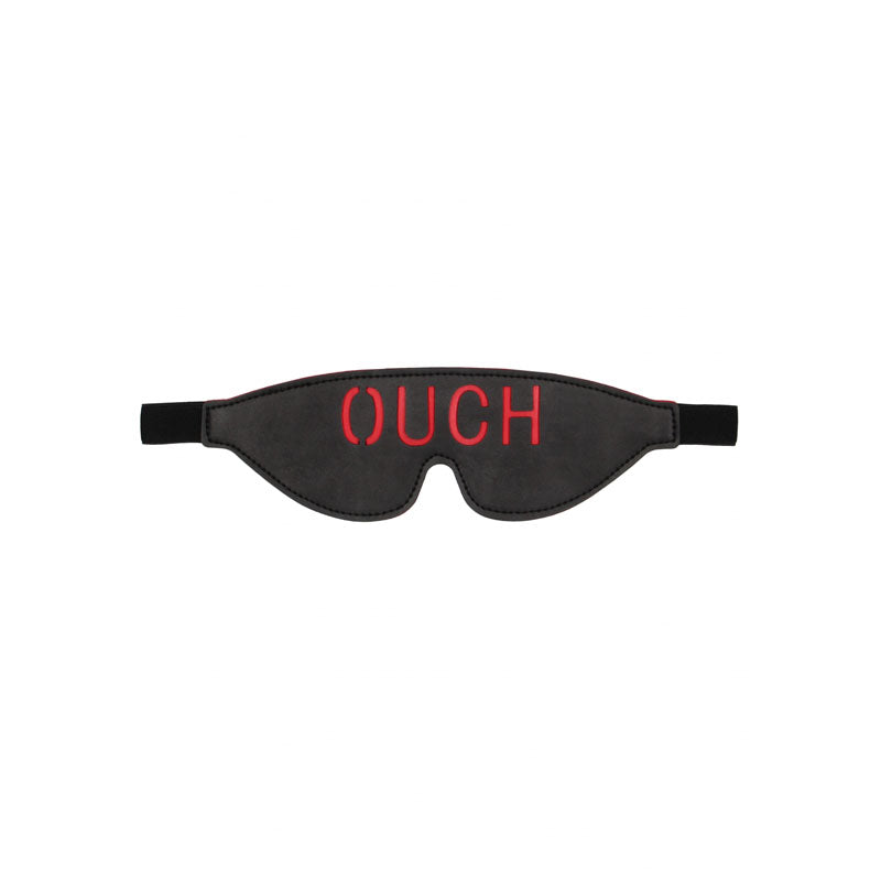 OUCH!  & White Bonded Leather Eye-Mask ''Ouch'' -  Eye Restraint for intimate play and sensory experiences.