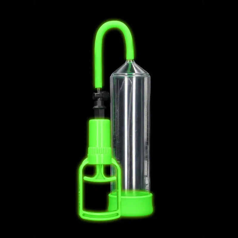 Affordable quality OUCH! Glow In The Dark Comfort Beginner Pump - Clear/Glow Penis Pump  from Shots Toys by Discreet Intimate Essentials with Discreet Delivery 