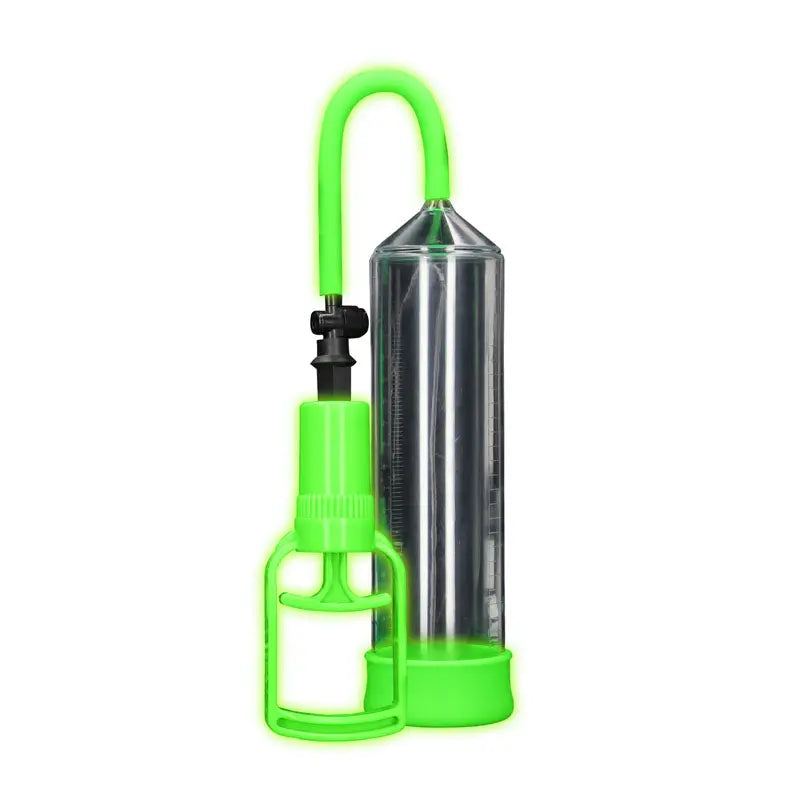 Affordable quality OUCH! Glow In The Dark Comfort Beginner Pump - Clear/Glow Penis Pump  from Shots Toys by Discreet Intimate Essentials with Discreet Delivery 