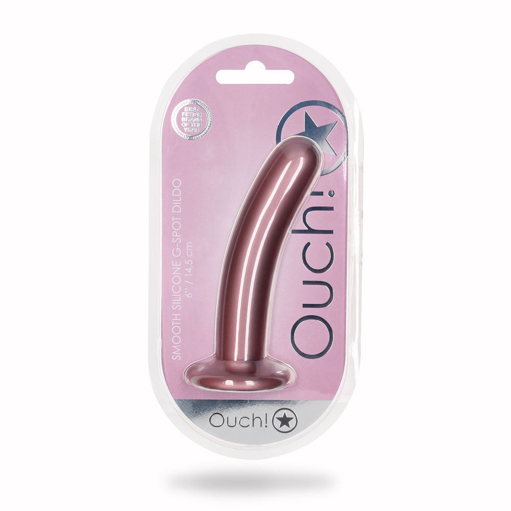 OUCH! Smooth Silicone G-Spot Dildo - 6'' / 14.5 cm - 14.5 cm Dildo in a sleek packaging.