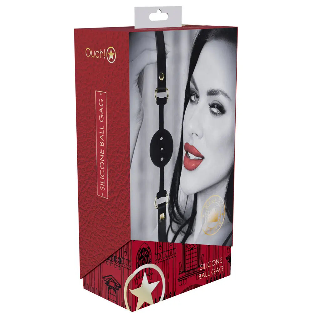 OUCH! Milan Collection - Silicone Ball Gag - /Red Breathable Mouth Restraint Shots Toys Discreet Intimate Essentials.