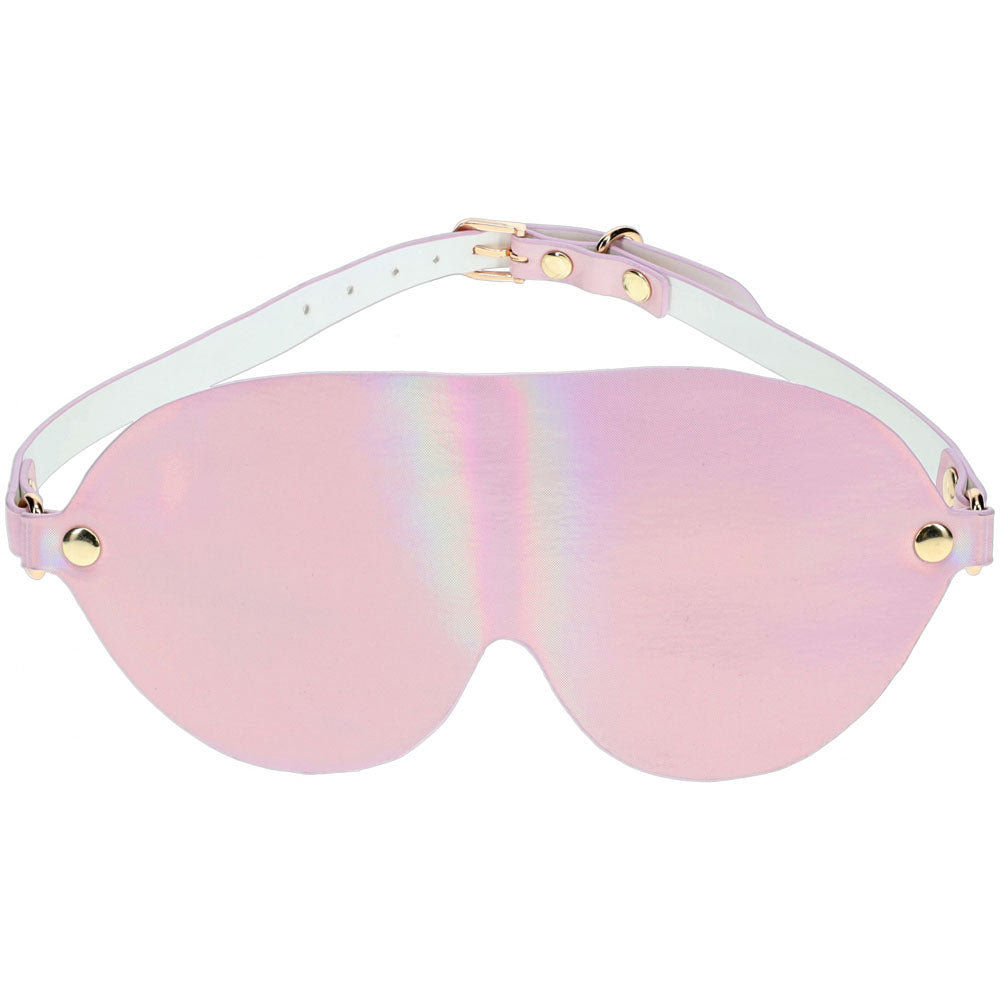 OUCH! Paris Collection - Blindfold - Eyemask in iridescent bonded leather with metal details, perfect for intimate play.