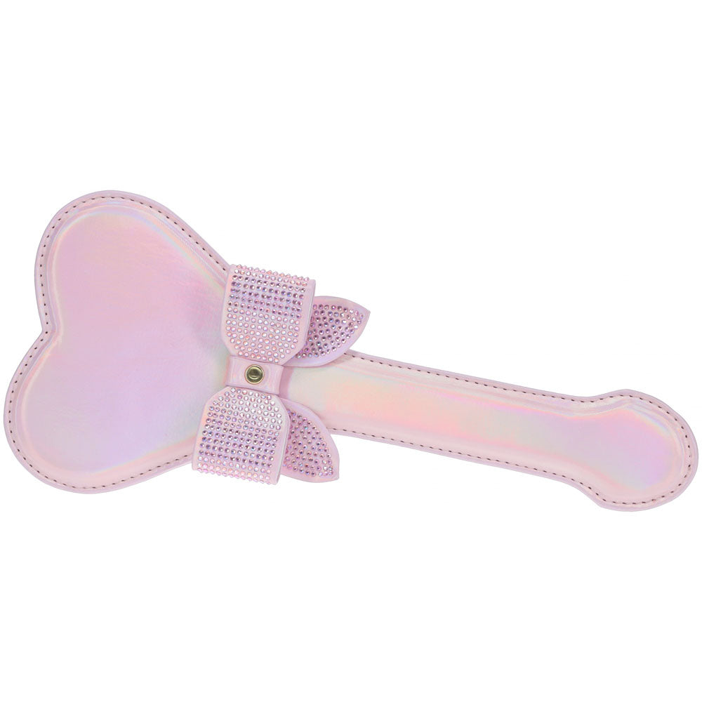OUCH! Paris Collection - Paddle -  Heart Paddle featuring glamourous bonded leather and iridescent hardware.