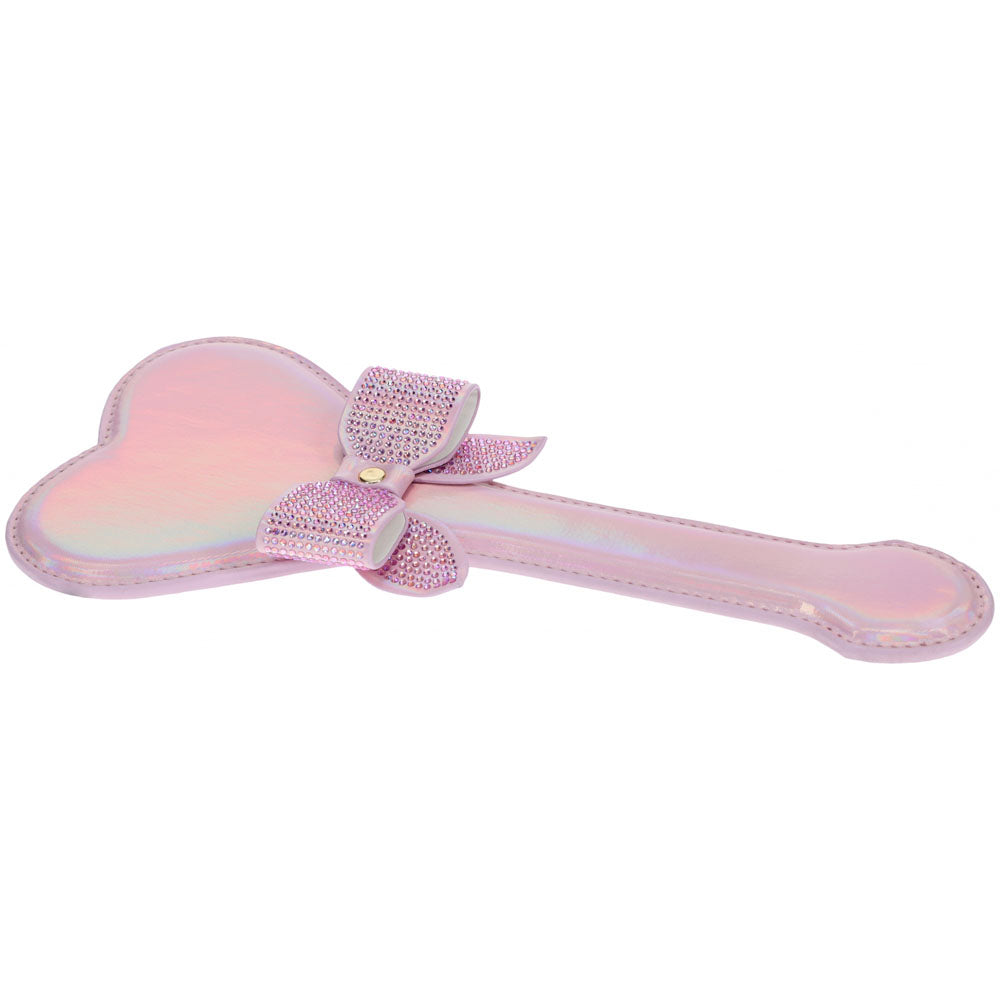 OUCH! Paris Collection - Paddle -  Heart Paddle in elegant iridescent finish with bow detail, ideal for BDSM enthusiasts.