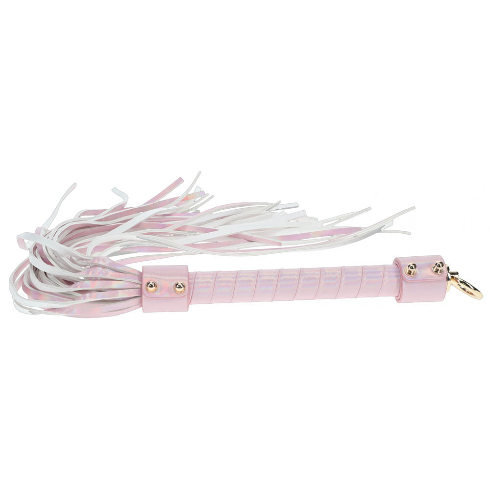 OUCH! Paris Collection - Flogger - Flogger Whip with a pink handle and iridescent strands for intimate essentials.