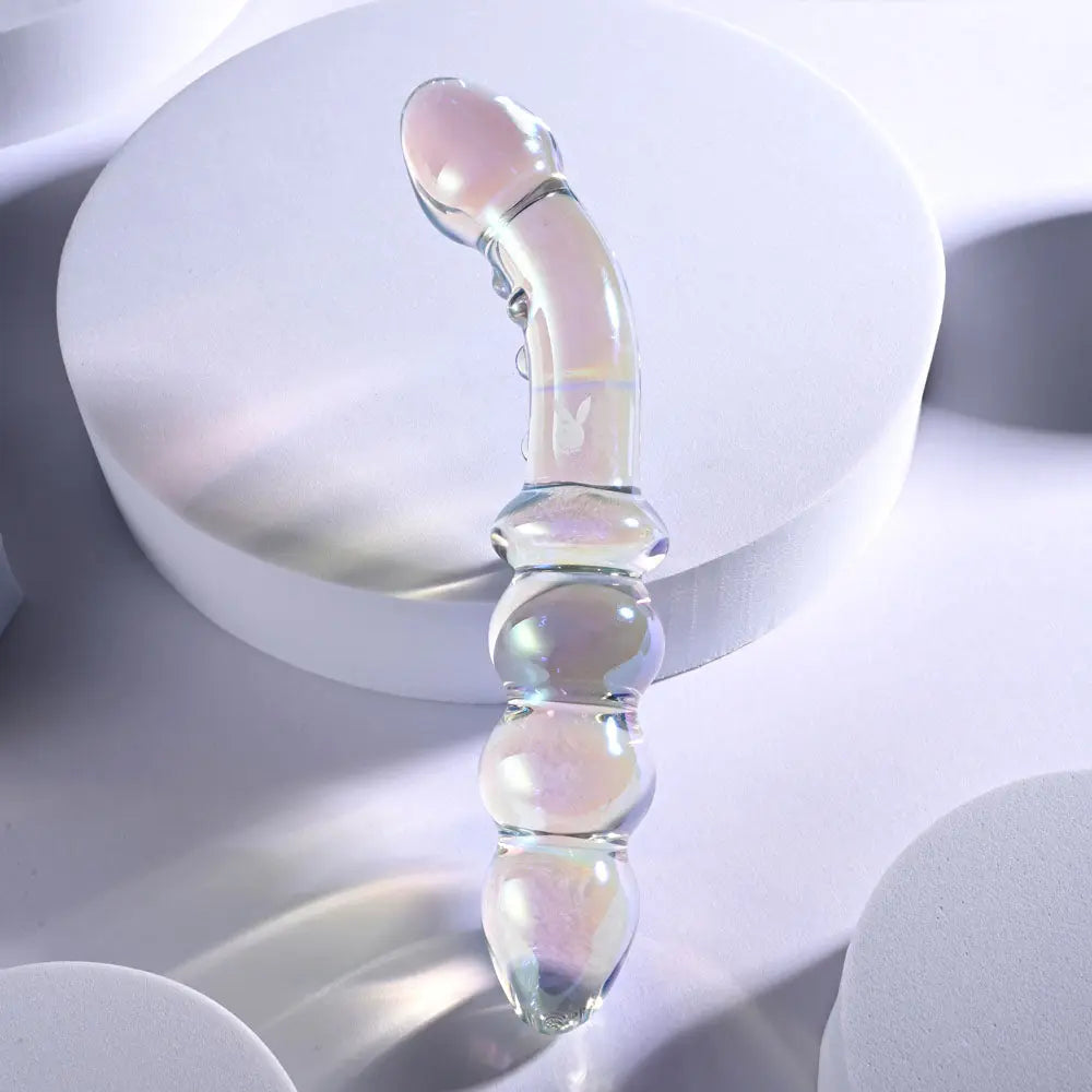 Playboy Pleasure JEWELS DOUBLE -  Glass 17.1 cm Double Ended Dildo Playboy Pleasure Discreet Intimate Essentials.