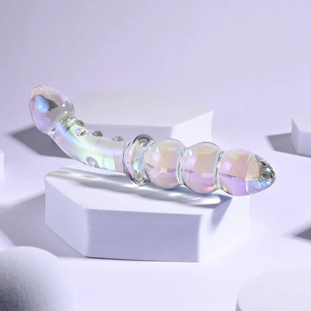 Playboy Pleasure JEWELS DOUBLE -  Glass 17.1 cm Double Ended Dildo Playboy Pleasure Discreet Intimate Essentials.
