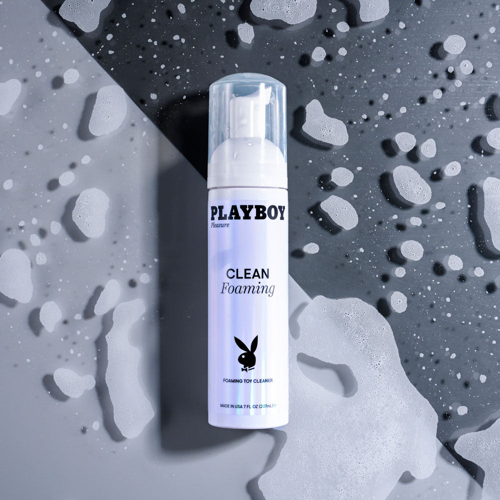 Affordable quality Playboy Pleasure CLEAN FOAMING - Foaming Toy Cleaner - 207 ml Bottle  from Playboy Pleasure by Discreet Intimate Essentials with Discreet Delivery 