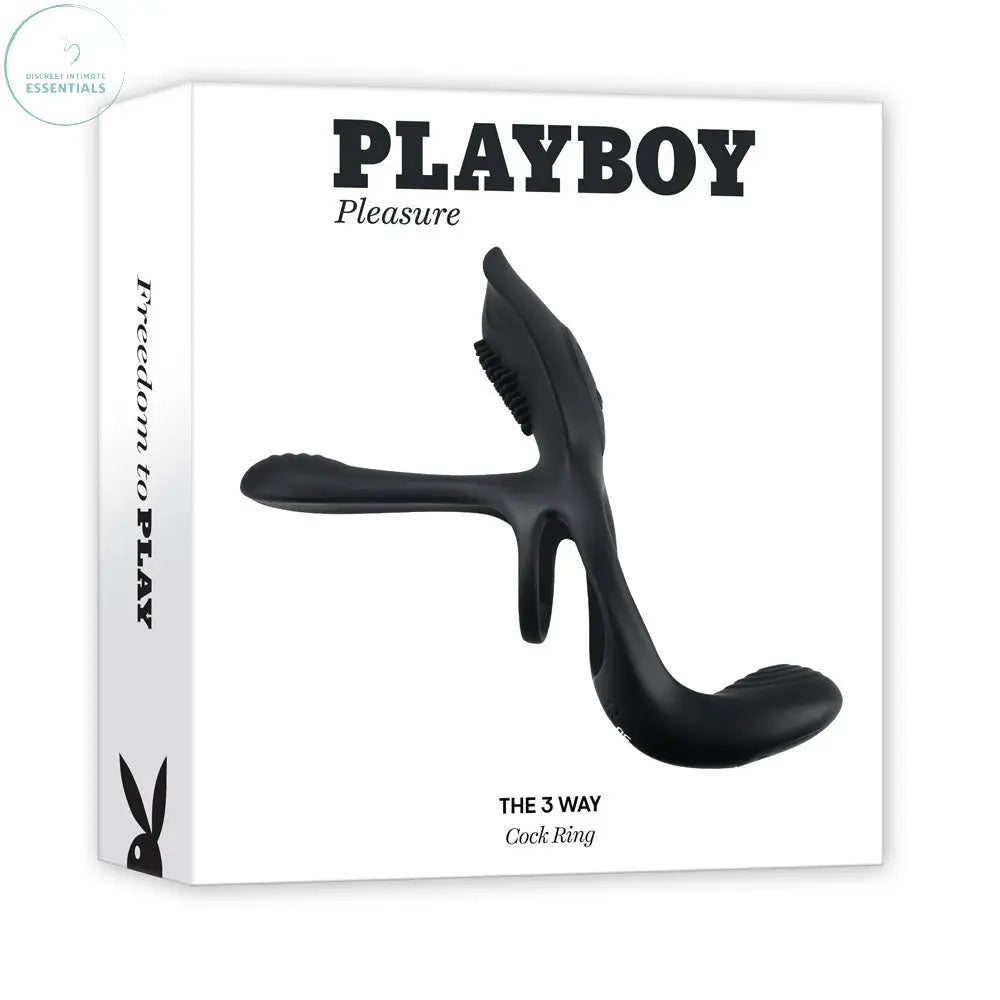 Affordable quality Playboy Pleasure The 3 Way -  USB Rechargeable Vibrating Cock Ring with Wireless Remote  from Playboy Pleasure by Discreet Intimate Essentials with Discreet Delivery 