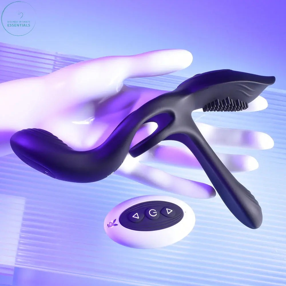 Affordable quality Playboy Pleasure The 3 Way -  USB Rechargeable Vibrating Cock Ring with Wireless Remote  from Playboy Pleasure by Discreet Intimate Essentials with Discreet Delivery 