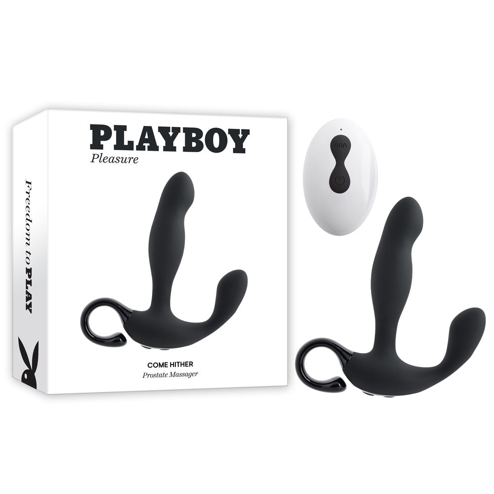 Playboy Pleasure COME HITHER - 13.2 cm USB Rechargeable Vibrating Prostate Massager with Wireless Remote Control.
