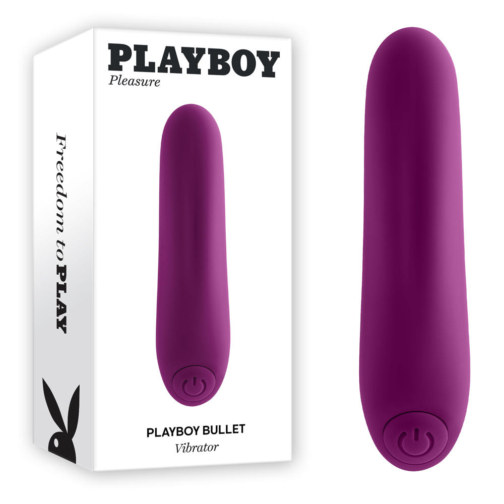 Playboy Pleasure PLAYBOY BULLET -  9 cm USB Rechargeable Bullet in purple packaging with vibrator.