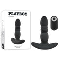 Playboy Pleasure TRUST THE THRUST - 13.7 cm USB Rechargeable Thrusting Butt Plug with Wireless Remote packaging and product.