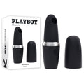 Playboy Pleasure EXCURSION USB rechargeable suction stimulator in sleek black design with stylish packaging.