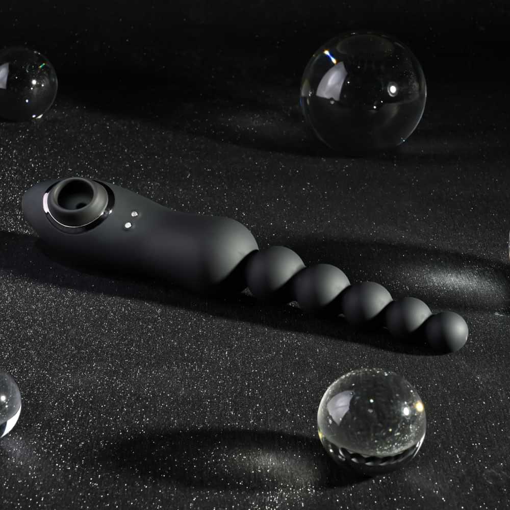 Playboy Pleasure LET IT BEAD -  23.1 cm USB Rechargeable Vibrating Anal Beads with Clitoral Suction