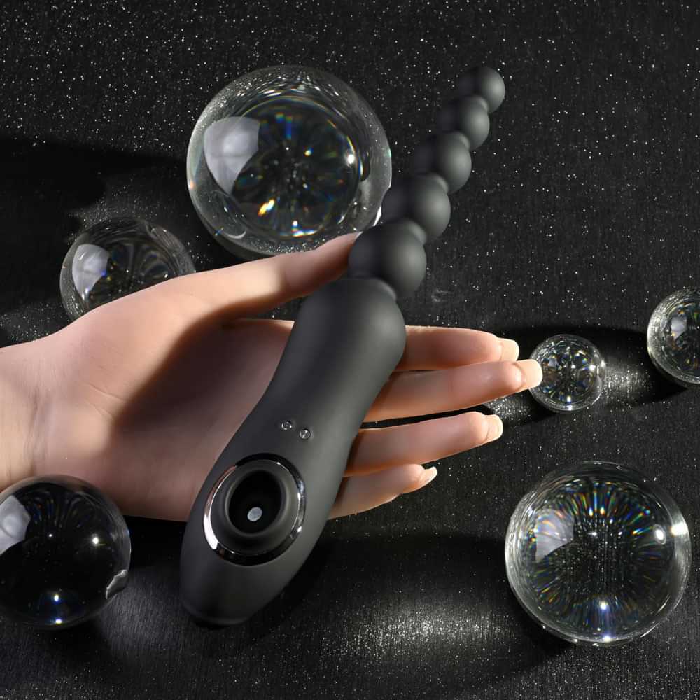 Playboy Pleasure LET IT BEAD -  23.1 cm USB Rechargeable Vibrating Anal Beads with Clitoral Suction