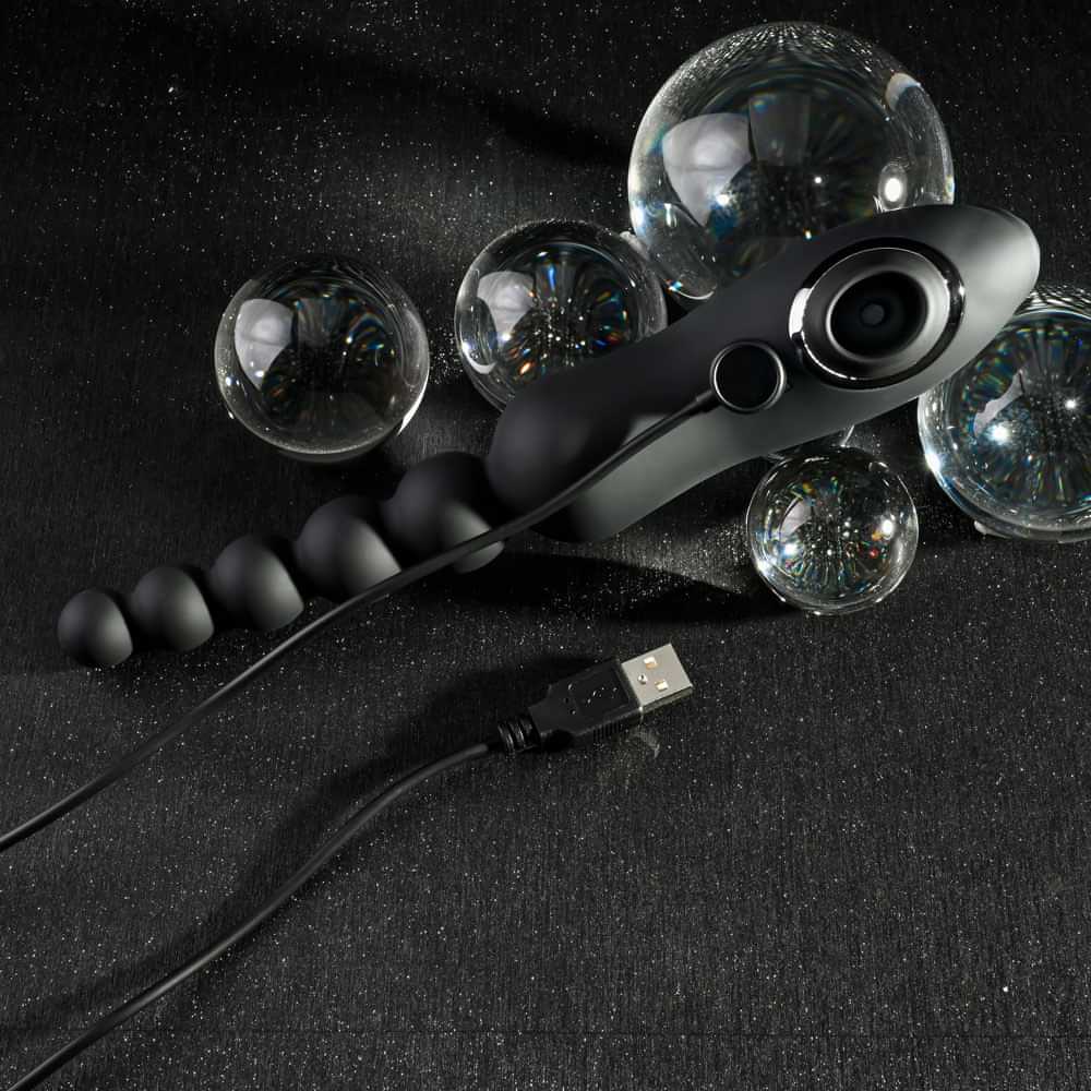 Playboy Pleasure LET IT BEAD -  23.1 cm USB Rechargeable Vibrating Anal Beads with Clitoral Suction