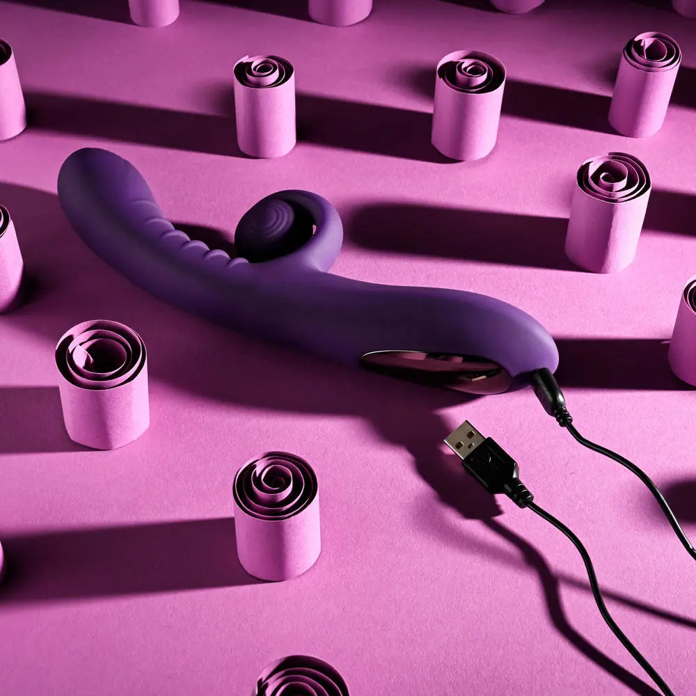 Playboy CURLICUE -  23.5 cm USB Rechargeable Rabbit Vibrator Playboy Pleasure Discreet Intimate Essentials.