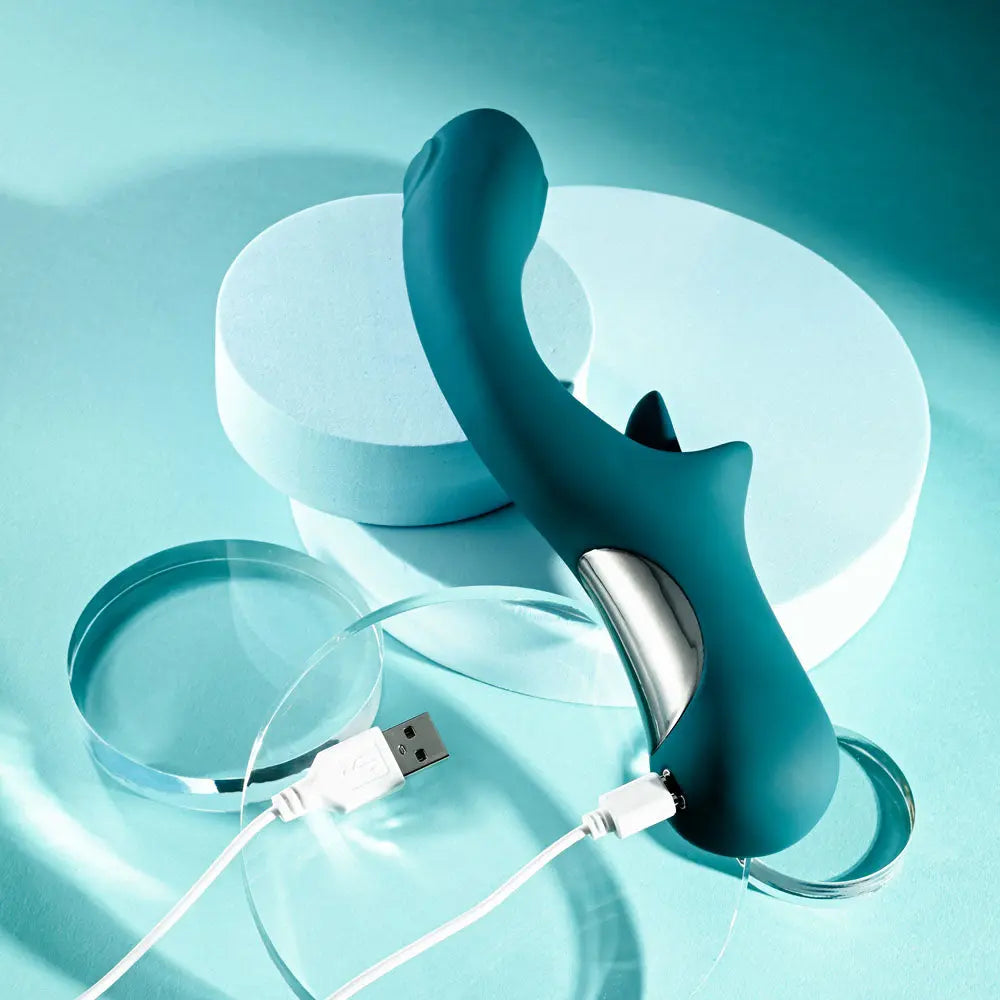 Playboy Pleasure HARMONY -  22.9 cm USB Rechargeable Vibrator with Clitoral Flicker Playboy Pleasure Discreet Intimate Essentials.