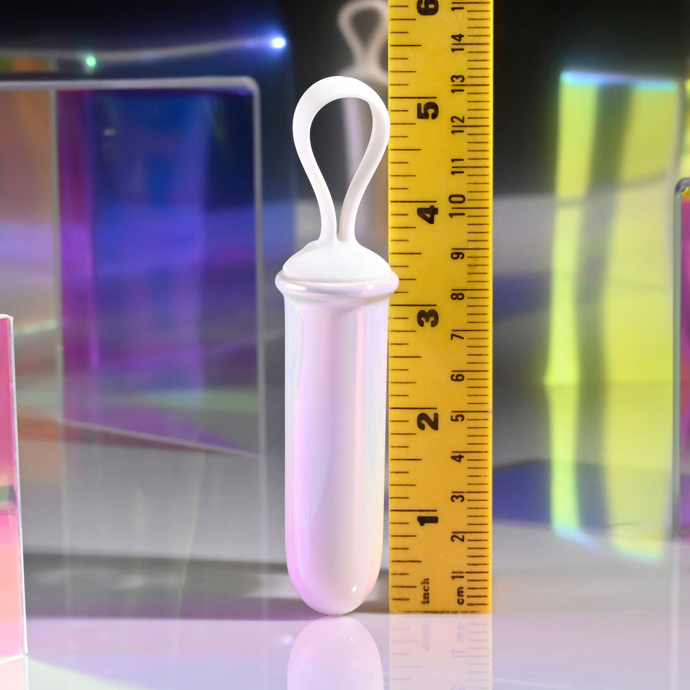 Playboy Pleasure ORGASMIC FANTASY - USB Rechargeable 13.5 cm Bullet next to a ruler for size reference.
